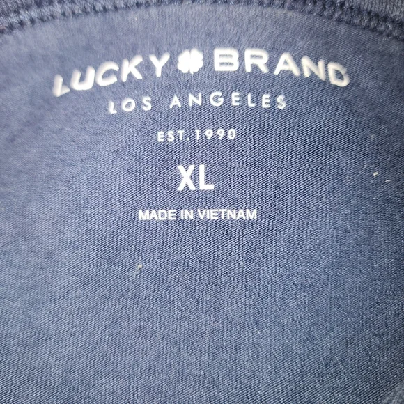 Lucky Brand Men's X-Large Navy Blue Essential Long Sleeve Crew Neck T-Shirt - Picture 3 of 4